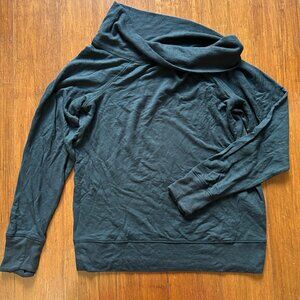 Athleta jersey off shoulder shirt - black, small